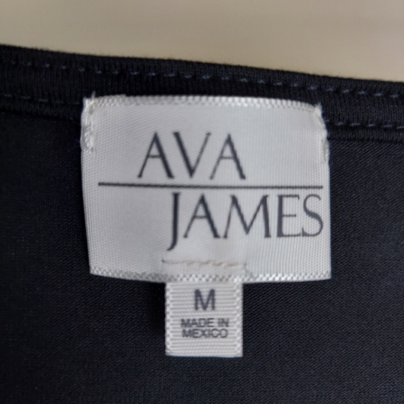 NWT Ava James Balloon Sleeve Top Size Medium Black - Picture 7 of 10